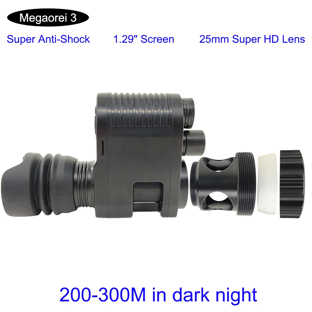 Megaore i3 850NM IR Flashlight Integrated Night Vision Device Video Record Hunting Camera for RifleScope Optical Sight Telescope