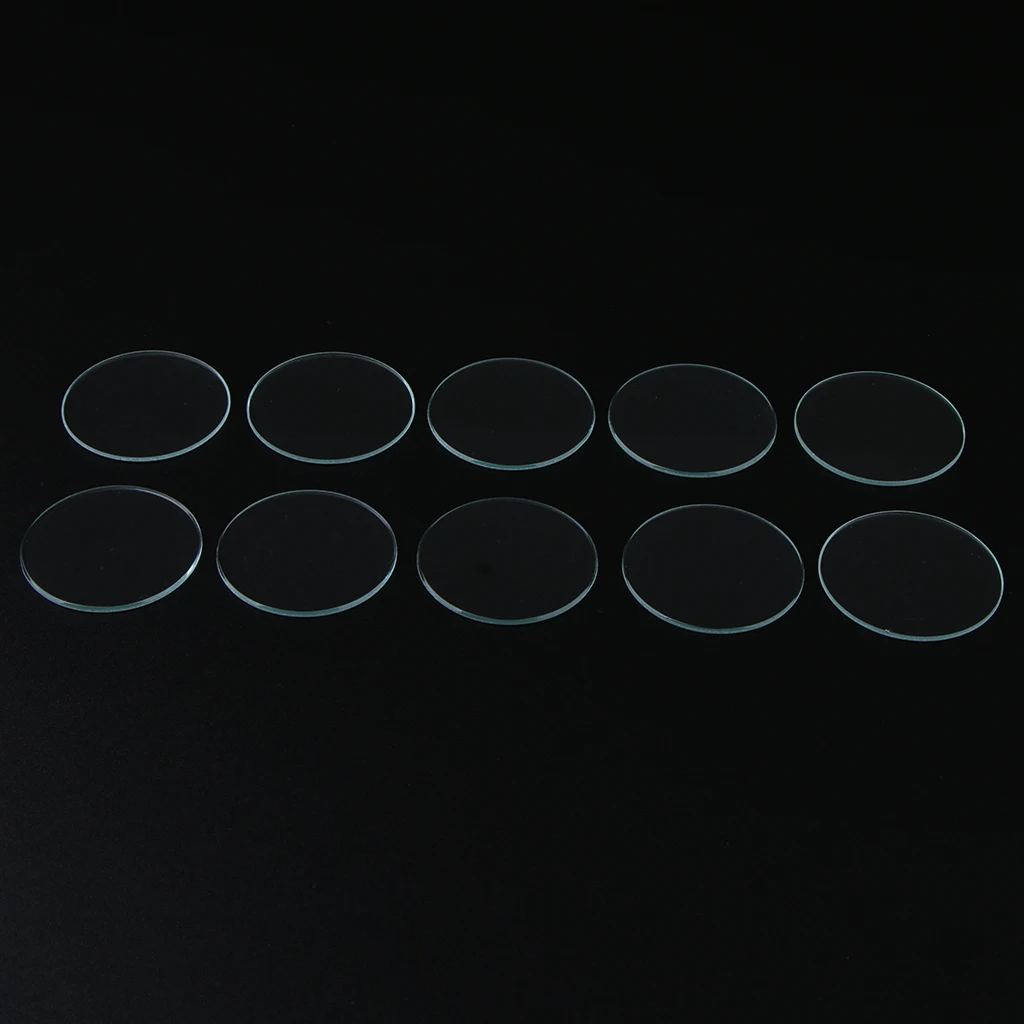 10pcs Round Flat Watch Crystal Lens Glass Replacement For Watchmaker Repair