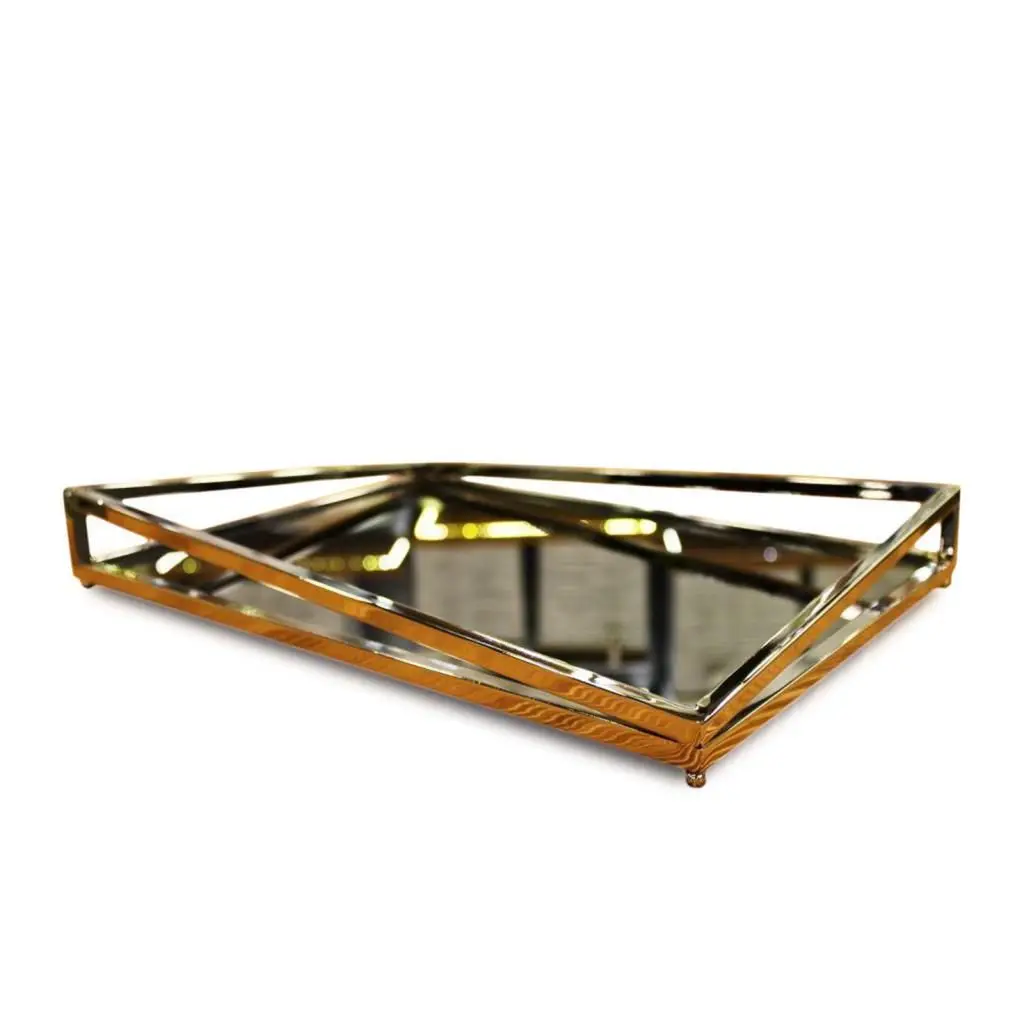 DOLBOVI Fidex Home Modern Mirrored Metal Pyramid tray 30cm Silver tray поднос plateau de service