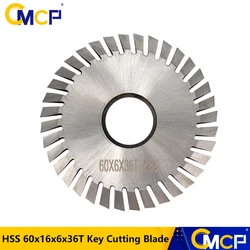 1pc 60x16x6x36T Key Cutting Machine Blade HSS Circular Saw Blade For Horizontal Key Machines Key Cutting Blade Cutting Disc