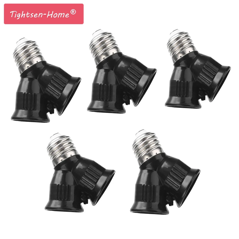 5Pcs Fireproof Material E27 to 2 E27 lamp Holder Converter Socket Conversion light Bulb Base type 2E27 Y Shape Splitter Adapter