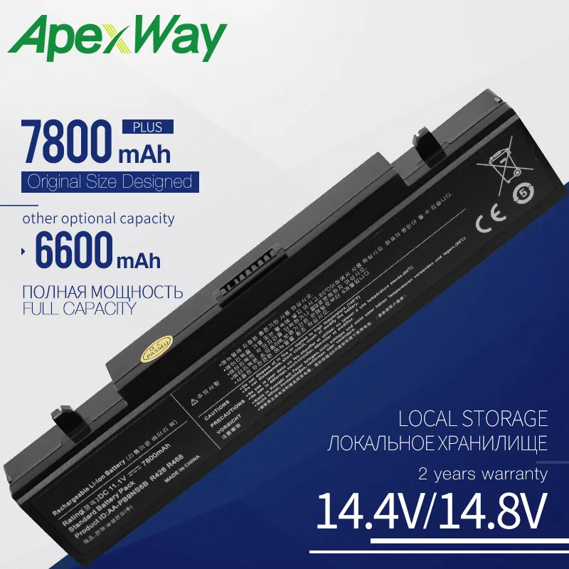 ApexWay 6600mAh 11.1 v Células 9 AA-PB9NS6B AA-PB9NC6B bateria do portátil para SAMSUNG R468 R458 R522 R580 R540 R530 R519 np350v5c