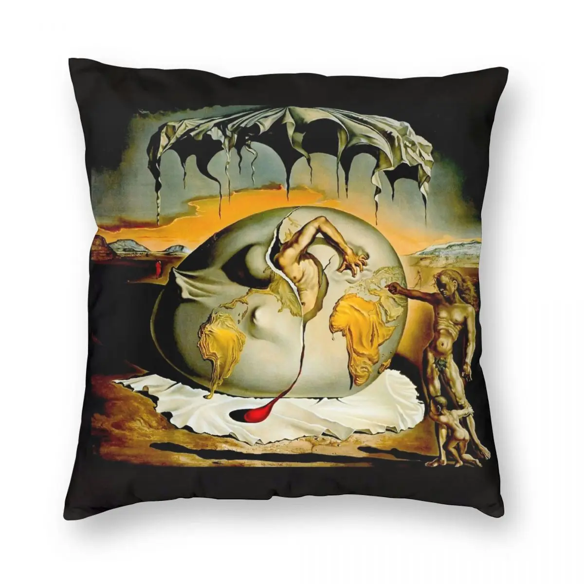 ENFANTE GEOPOLITIQUE OBSERVANTE Salvador Dali Pillowcase Polyester Linen Velvet Zip Throw Pillow Case Sofa Seater Cushion Cover