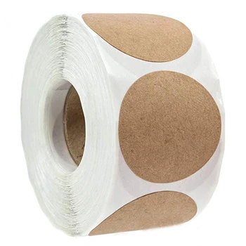 500 قطعة/لفة 1 بوصة كرافت ورقة ملصقات مستديرة فارغة تسميات للهدايا اليدوية ورقة علامة Envelope بها بنفسك المغلف ختم ملصقات القرطاسية