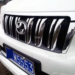 Chrome ABS Front Net Grille Trim Cover for Toyota Land Cruiser Prado 150 2010 2011 2012 2013 Accessories