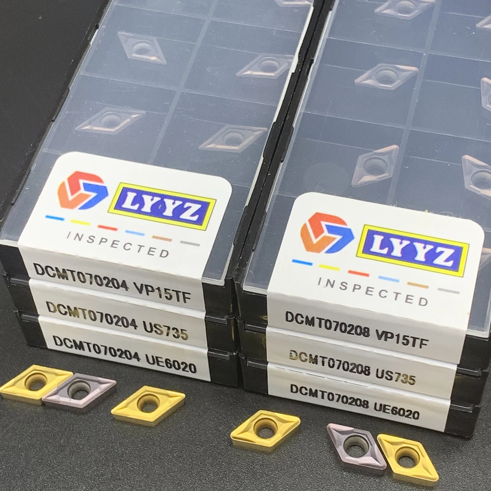 10 قطعة DCMT070204 VP15TF UE6020 US735 كربيد الداخلية تحول أداة DCMT070208 VP15TF UE6020 US735 الوجه endmills