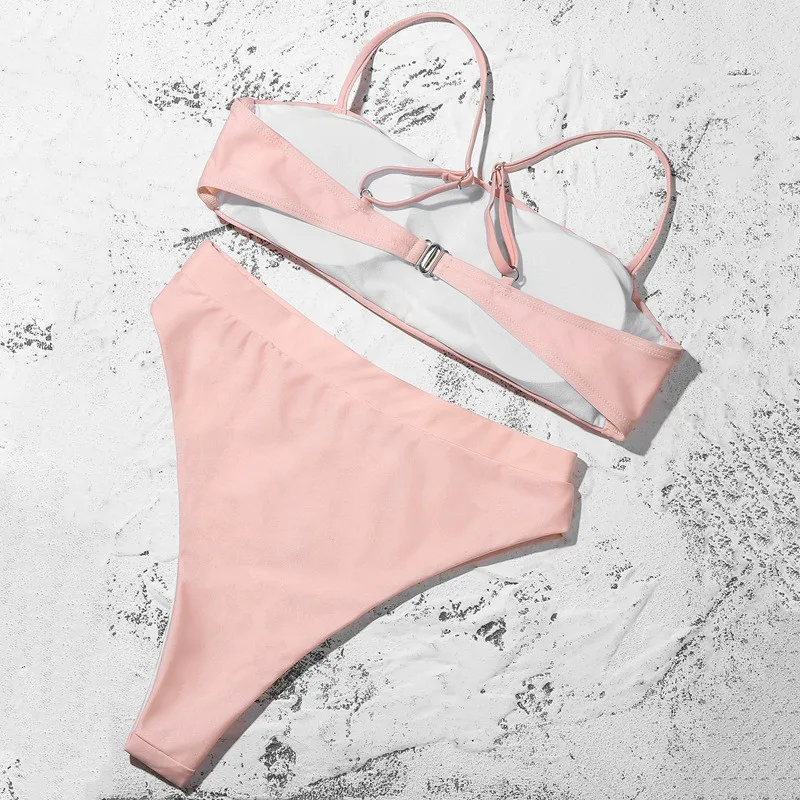 Maillot de bain deux pièces blanc Sexy, soutien-gorge Push Up, Bandeau, pour femmes, vêtements de plage, d'été, 2021