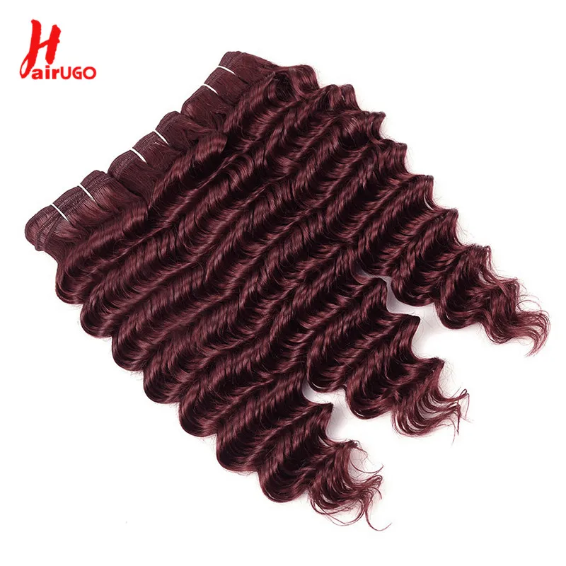 Fasci di capelli malesi dell'onda profonda di HairUGo 99J capelli di Remy Ombre 1/3/4 estensioni dei capelli umani dell'onda profonda bionda 27 tessitura dei capelli di colore