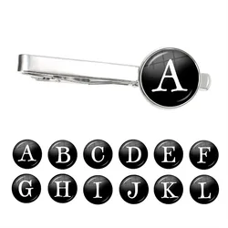26 Alphabet Letters Tie Clips Men Fashion Name Tie Pin Bar Clasp Clip Necktie Decoration Suit Accessories Gift Wholesale