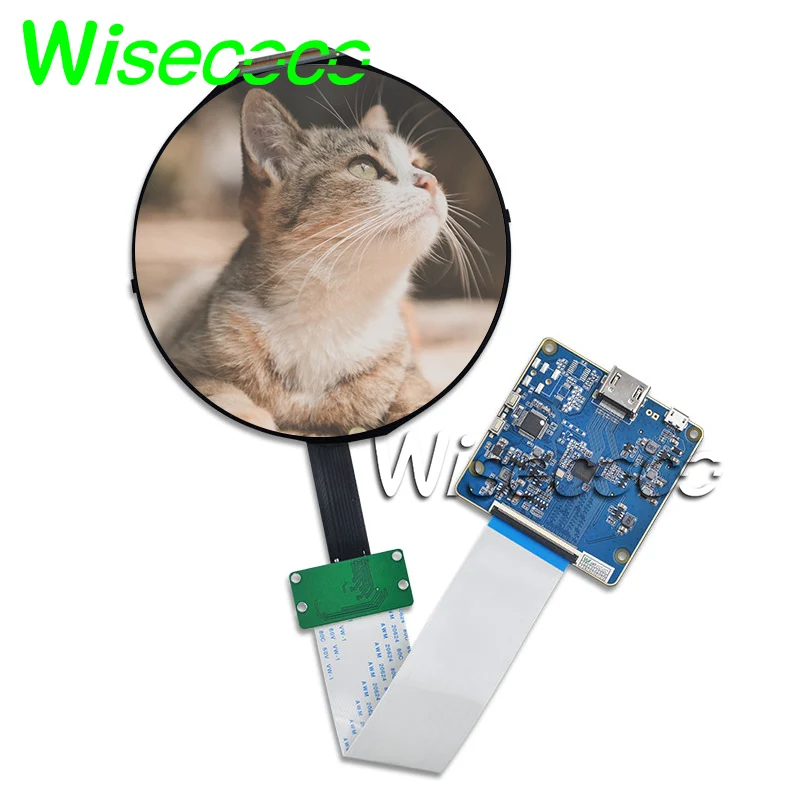 

Wisecoco 5 Inch Round LCD Screen TFT Circle IPS Display Automotive 1080*1080 MIPI Controller Driver Board For Raspberry Pi