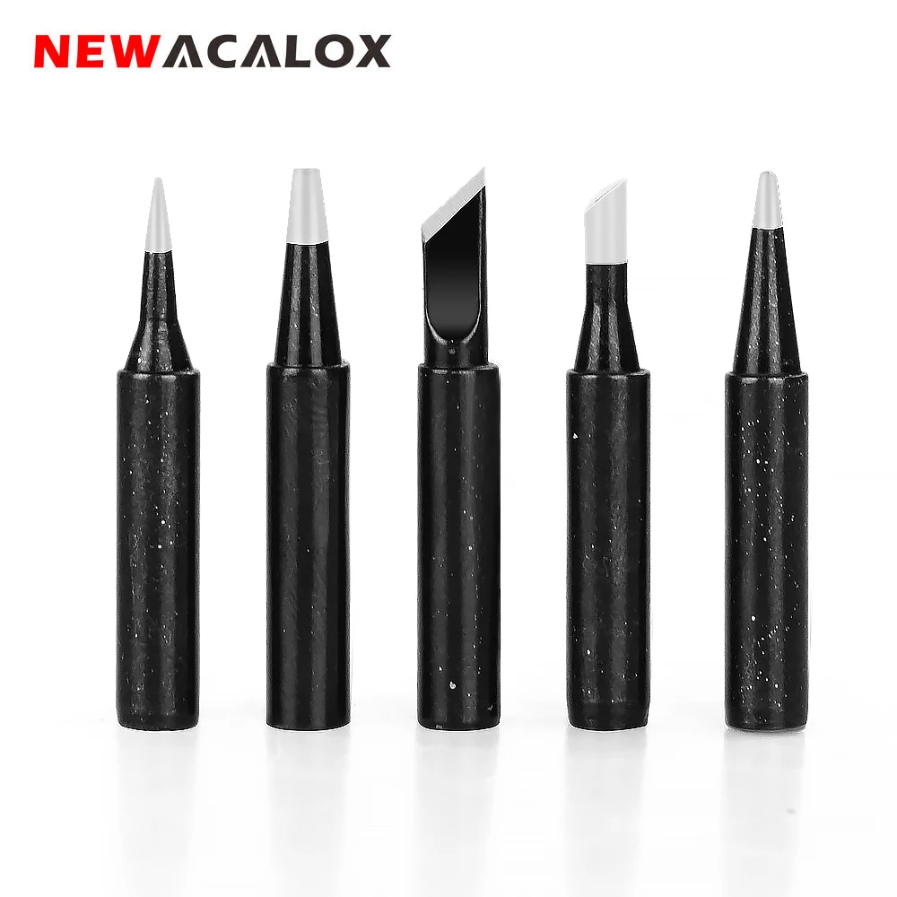 NEWACALOX 5 sztuk 900M-T groty lutownicze bezołowiowa końcówka spawalnicza I/2.4D/K/4C/B dla YiHua 936 937 907 stacja lutownicza