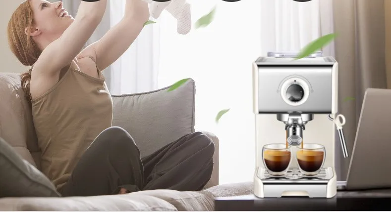 ماكينة صنع القهوة الإيطالية من نوع المضخة ماكينة صنع قهوة اسبريسو شبه أوتوماتيكية ماكينة صنع القهوة المنزلية رغوة الحليب التجارية #3