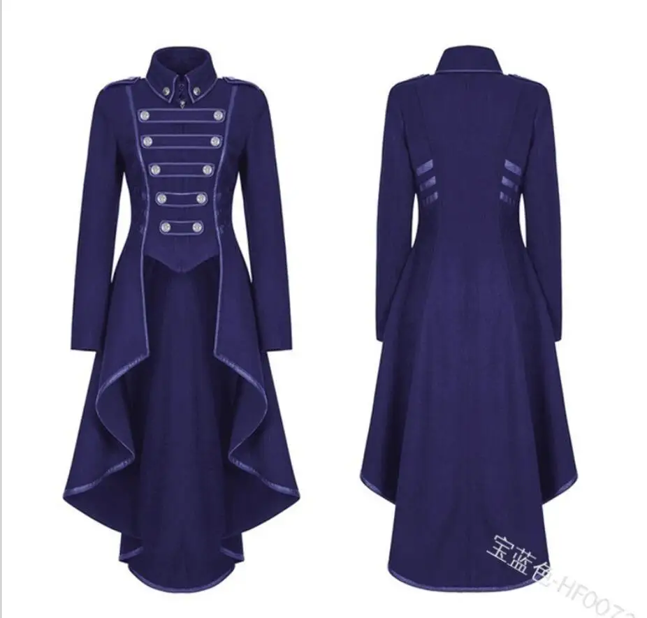 Giacca Cosplay Vintage da donna medievale gotica colletto alla coreana Steampunk cappotto lungo cappotto irregolare da donna giacca retrò Costume