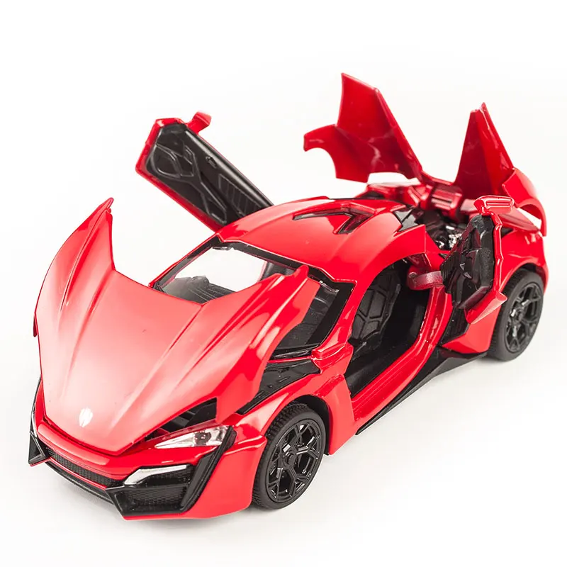 1:32 LYKAN Hypersport Supercar Alloy Car Diecasts & Toy Vehicles Car Model Sound and light Pull back Car Toys For Kids Gifts