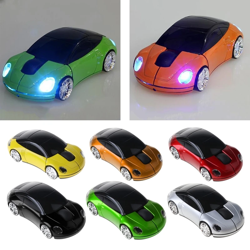 2.4G 1600DPI Mouse USB Receiver Wireless LED Light Car Optical Mice Sensitive and Durable