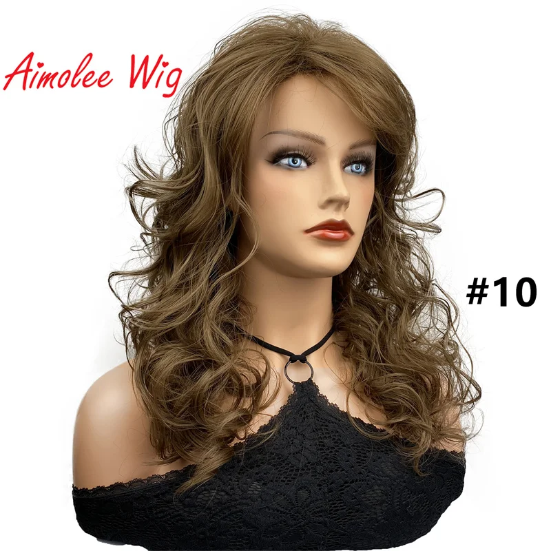 Aimolee Women's Wig Long Curly Natural Hair Synthetic Wigs Party Daily Use for Caucasian/Colored Women Fibre wig