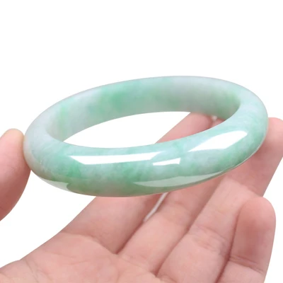 

Zheru Jewelry Natural Burmese Jadeite Light Green 54-62mm Bangle Elegant Princess Jewelry Best Gift