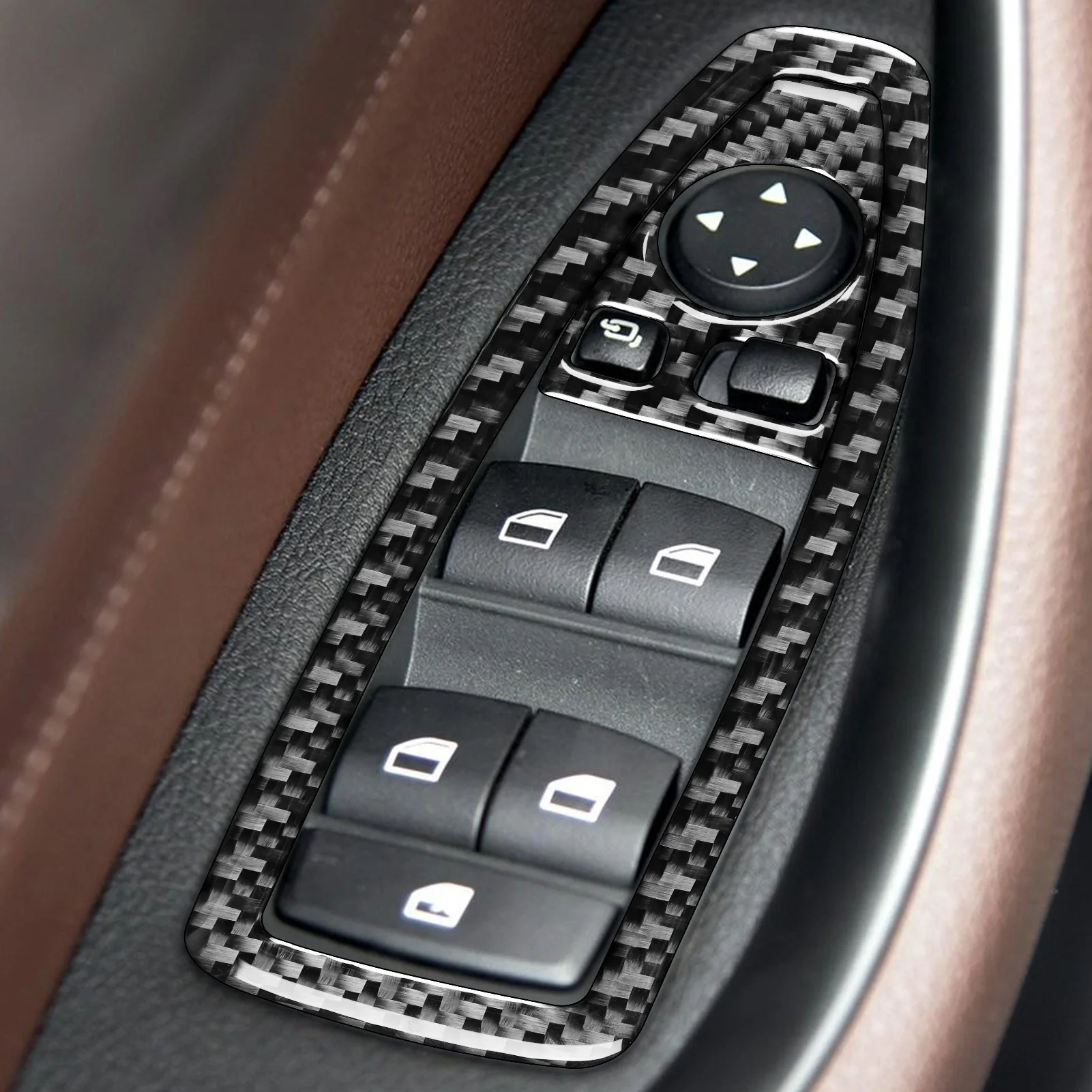 For BMW X1 F48 X2 F39 2018-2021 Real Carbon Fiber Sticker Radio CD Outlet Shift Lift Panel Car inside decorative Accessories