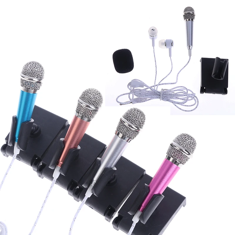 Handheld Mic Portable Mini 3.5mm Stereo Studio Microphone For Laptop PC Desktop Mic KTV Karaoke