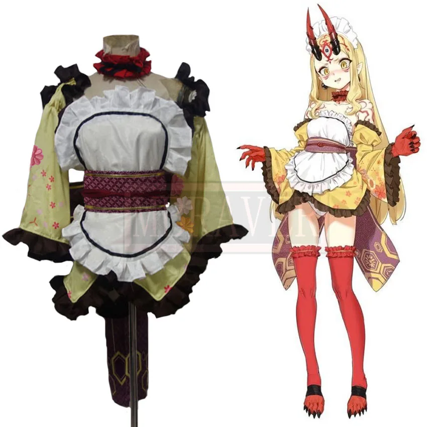 

Fate/Grand Order FGO Ibaraki Doji Douji Maid Outfit Kimono Halloween Birthday Party Cosplay Costume Custom Made Any Size