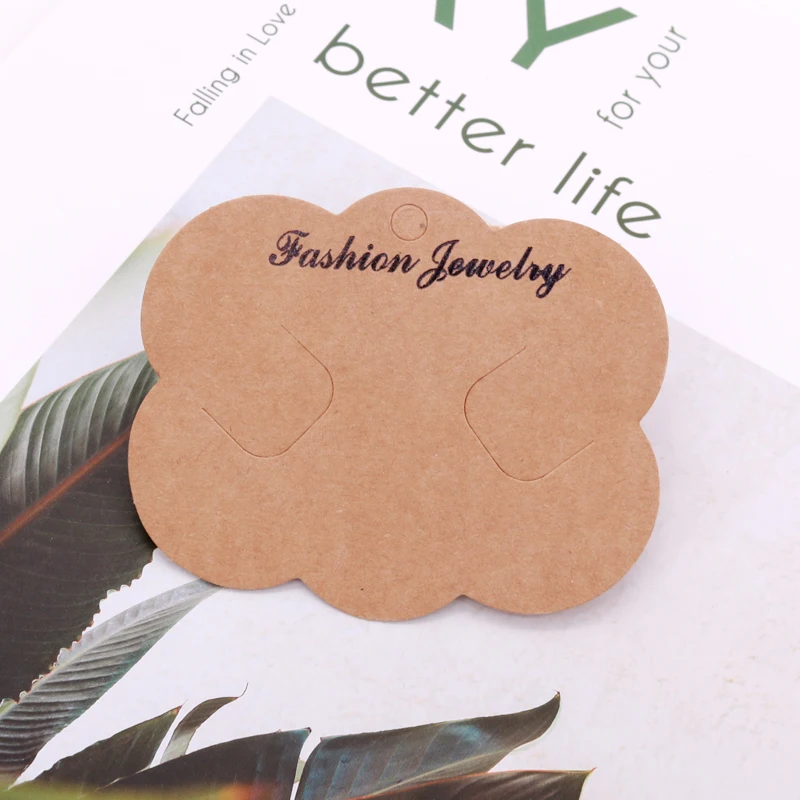 

Newly Brown Hairpin Display Cards 100pcs/lot Concise View Fashion Jewelry Packing Paper Labels 6.8x8.7cm Hair Clip Price Tags