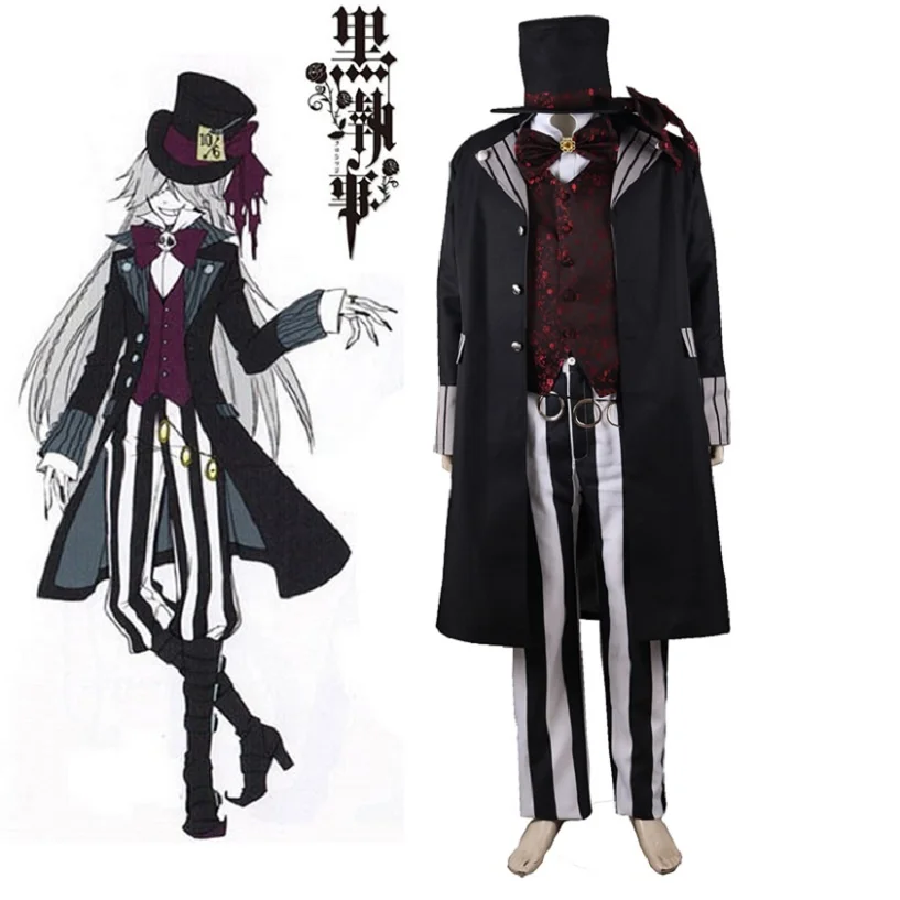 Anime Cos Black Butler under taker Cosplay Costume Set