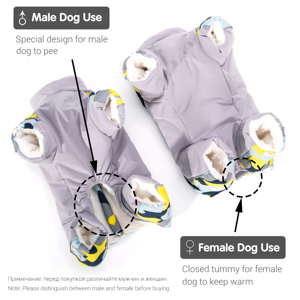 Winter Pet Clothes for Small Dogs Waterproof Puppy Jacket Reflective Warm Dog Coat Snowsuit Fully-Covered Belly Boy/Girl Dog Use