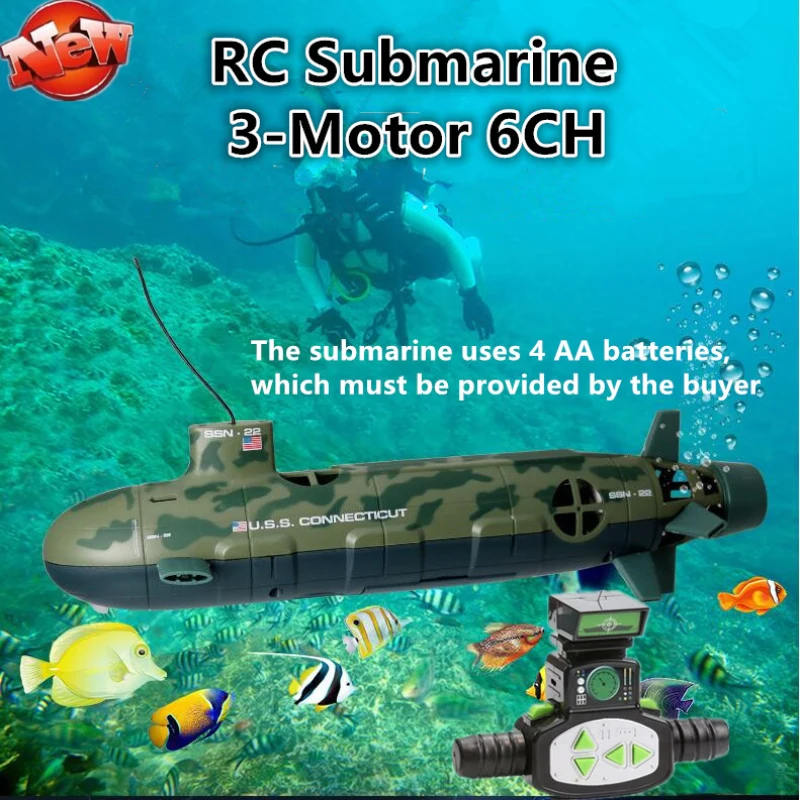 Simulation Submarine Remote Control RC Submarine 6CH Water-Cooled Children's Electric Toy Submarine Model Simulation Battleship