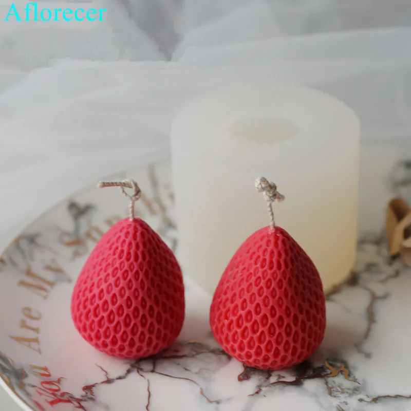 Big Strawberry Candle Mold simulation Strawberry Candle Silicone Mold Chocolate Mold DIY Soap Mold