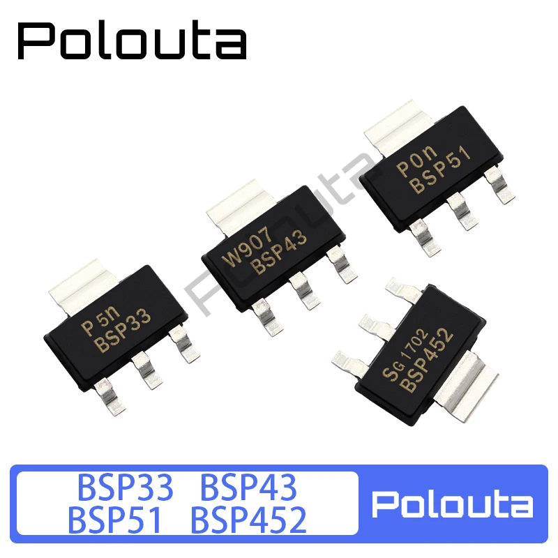 10 Pcs/Set Polouta BSP43 SMD Small Signal Transistors Triodes Electric Acoustic Components Kits Arduino Nano Patch Package