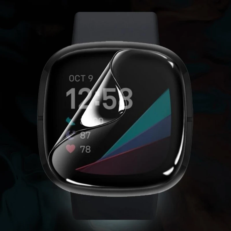 5pcs Soft TPU Clear Protective Film Versa3 Smartwatch Guard For Fitbit Versa 3/ Sense Smart Watch Full Screen Protector Cover