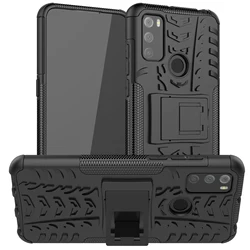 Heavy Duty Armor Shockproof  Soft TPU with Hard PC Kickstand Case for A1 Alpha 21 Alcatel 1S 2021 3L 2021 6025H 6.52inch