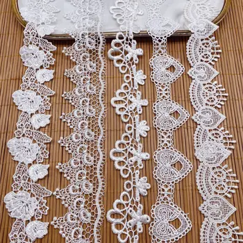 2 Yards/lot Geborduurde Strik Bloem Kant Trim Linten Stof DIY Naaien Handgemaakte Ambachtelijke Materialen Kledingstuk Kleding Accessoires