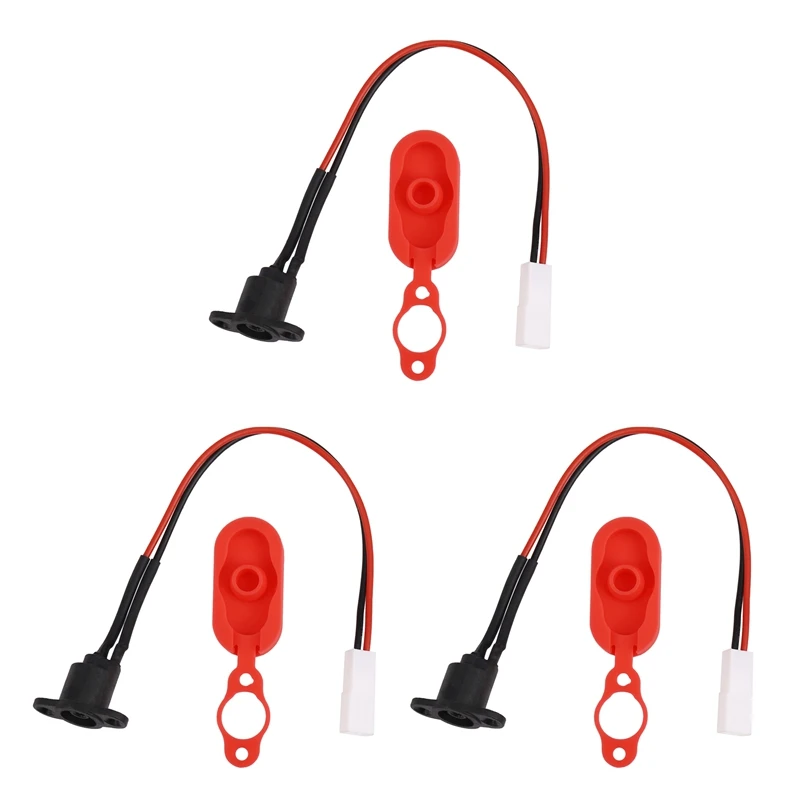 New 3X For Xiaomi Mijia M365 Electric Scooter Charging Hole Cover With Charging Cable Charging Port Plastic Waterproof Cover