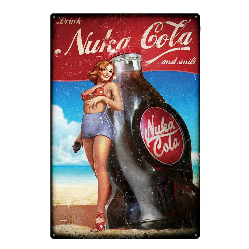 Retro Rusty Cola Metal Sign Bar Cafe Home Decor Pin Wall Tin Sign Retro Tinplate Poster Restaurant Plaque Iron Plate Painting