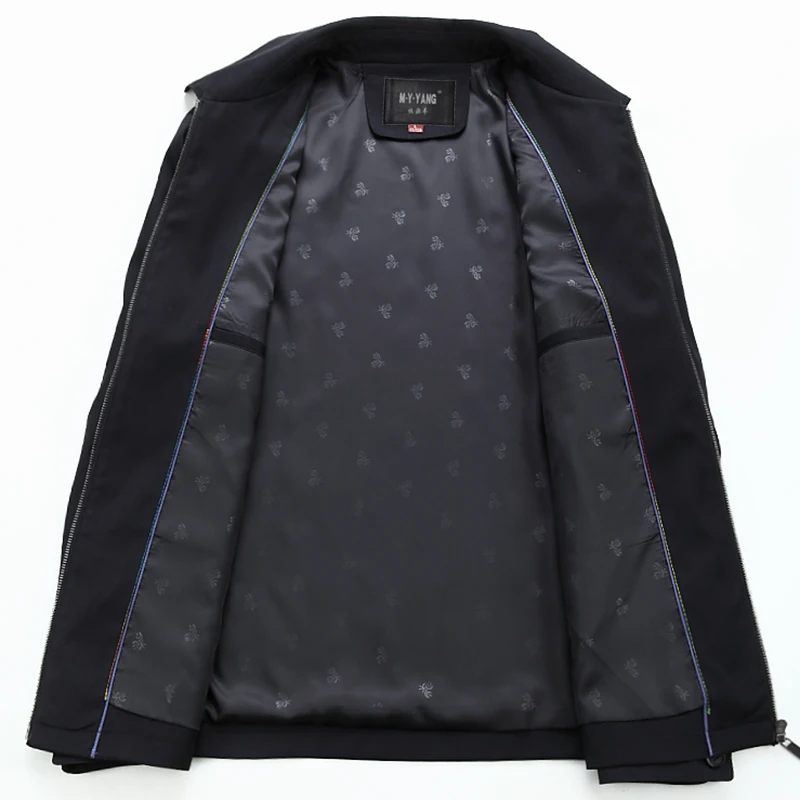 

Men Simple Fashion Coat Male Solid Color Casual Zipper Jacket Men's High Quality Black Overcoat Big Size 4XL