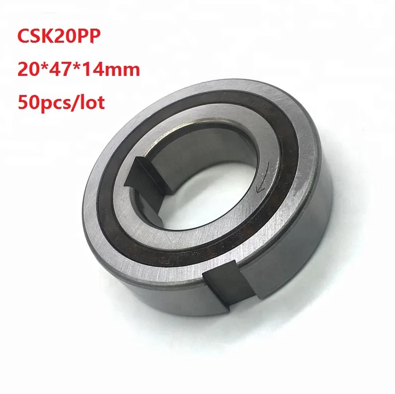 50pcs/lot CSK20PP 20mm High Quality One Way Clutch Bearing With dual keyway Sprag Freewheel Backstop Bearing 20*47*14mm