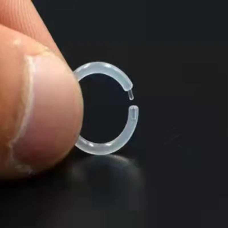 100pcs 18G 16G 14G Acrylic Nose Retainer Hide Piercing Clear Nose Lip Rings Ear Studs Body Piercing Jewelry