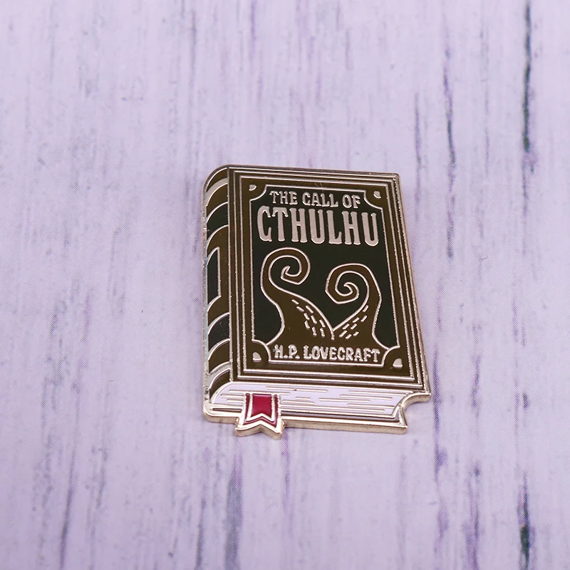 Lovecraft Call of Cthulhu Book Enamel Lapel pin literature badge