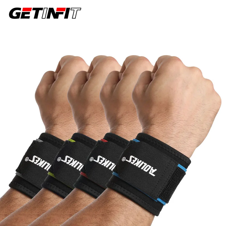 Getinfit 1Pair Adjustable weightlifting wristband Support Fitness Bandage Wrist Support Protective gear wrist band Tennis Brace