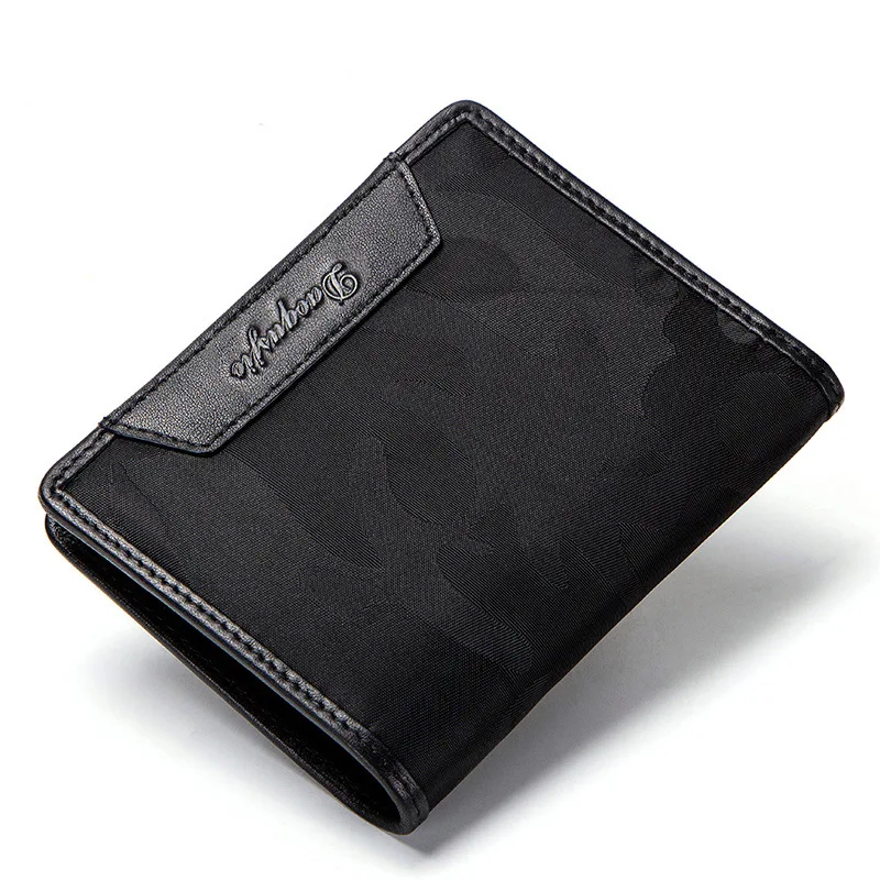 

Wallet Women Genuine Leather Fashion Canvas Cowhide Ladies Short Wallet Two Fold Multifunctional Clutch