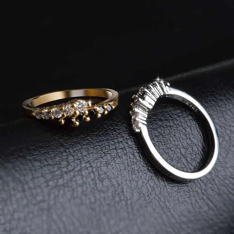 Fashion Women Ring 925 Silver Jewelry with Obsidian Zircon Gemstones Finger Rings for Girl Wedding Engagement Party Accessories