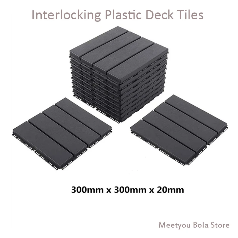 

Interlocking Plastic Deck Tiles Floor Mats, Garage Floor Mats, Car Wash Room, Balcony, Bathroom, 30x30x2cm