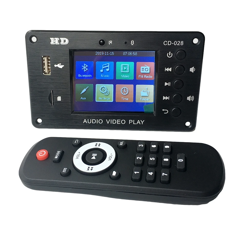 Wireless Bluetooth-compatible 5.0 Decoder Stereo Audio HD Video Player MP3 FLAC WAV APE Decoding FM Radio USB TF Music player