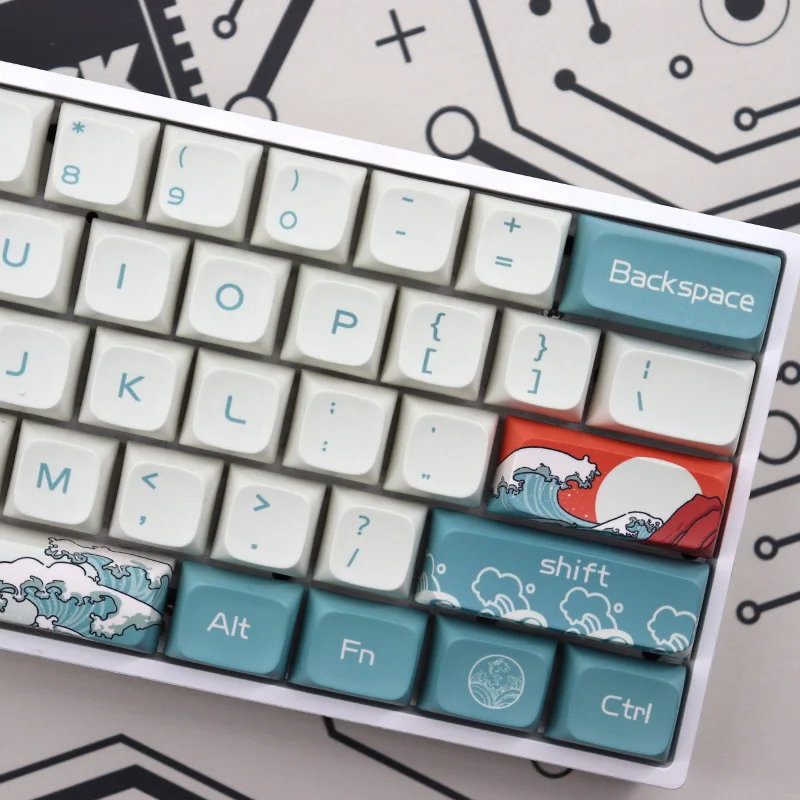 Coral Sea Keycaps PBT Keycap XDA Profile Sublimatiap Keycap Compatible with GH60 GK61/64/84/104