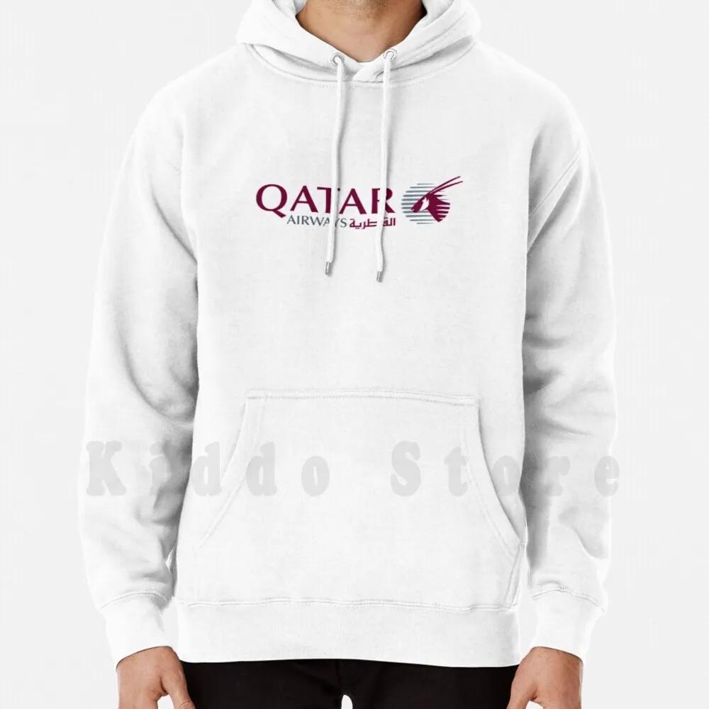 Qatar Airways Logo Hoodie Long Sleeve Qatar Airways Logo Boeing Airplan Airplane 737 787 747 777 A380 A320 A350