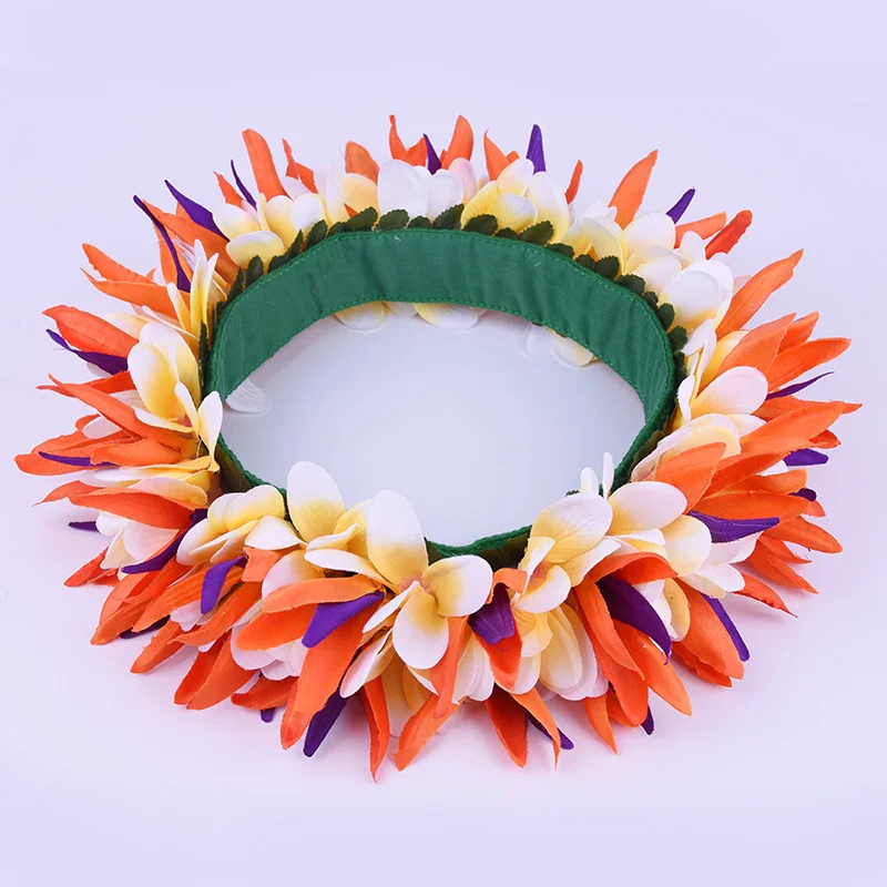 Free Shipping HL0051B 25pcs/lot 64CM Artificial Silk Flower Headband Haku Hair Accessories Hawaii Dance Party Women Headwear