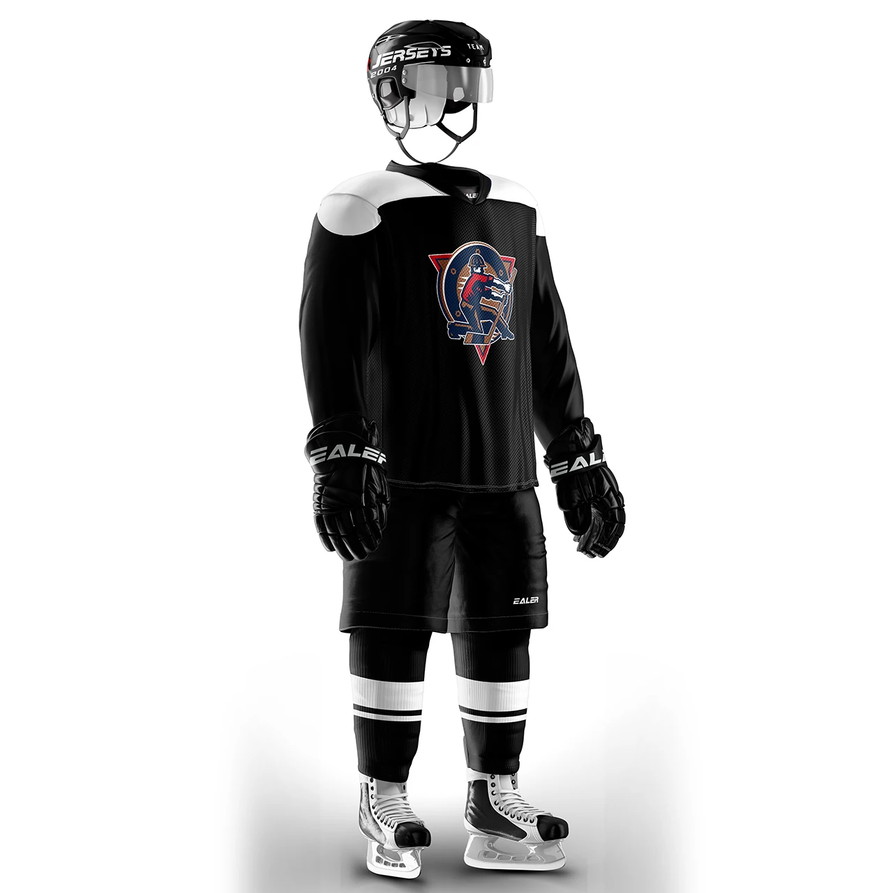 Han Duck Free Shipping Vintage Ice Hockey Training Jerseys Set Print Oilers Logo Spot Cheap high quality H6100-9