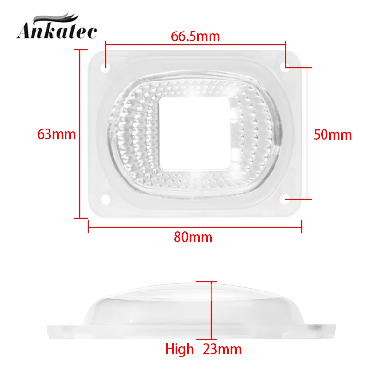 Lente LED de 25x25mm, lámpara de diodos LED para 10W, 20W, 30W, 50W, Reflector convexo, colimador para LED DIY