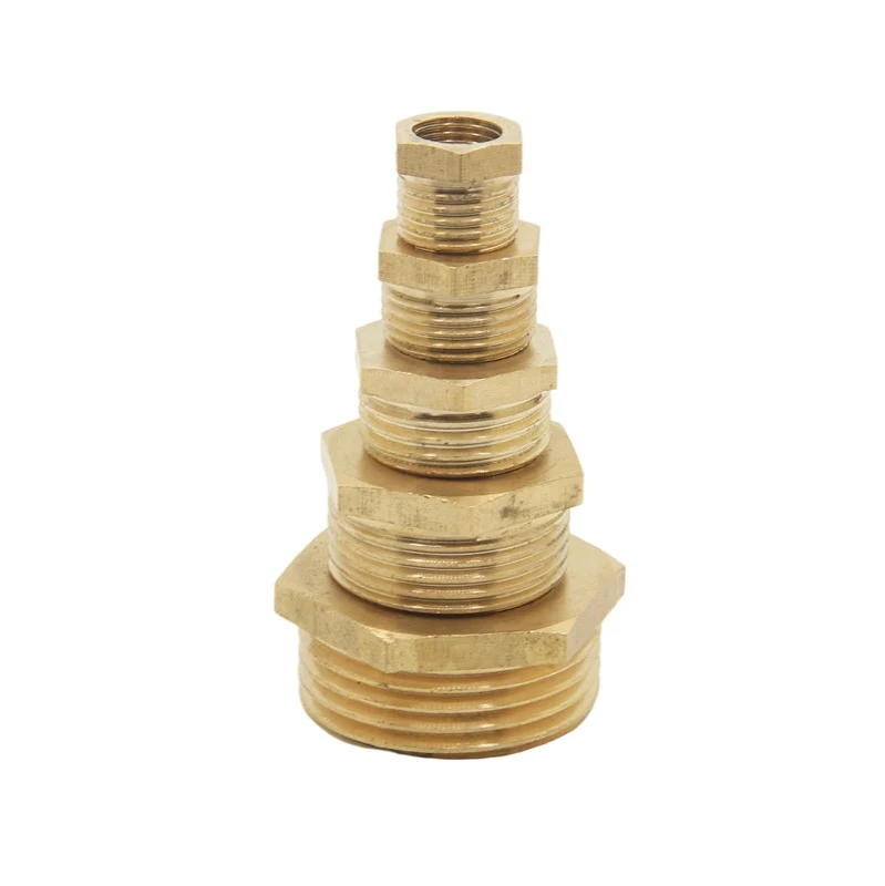 Brass Hex Bushing Reducer Pipe Fitting 1/8 1/4 3/8 1/2 3/4 Threaded Reducing Copper Water Gas Adapter Coupler Connector